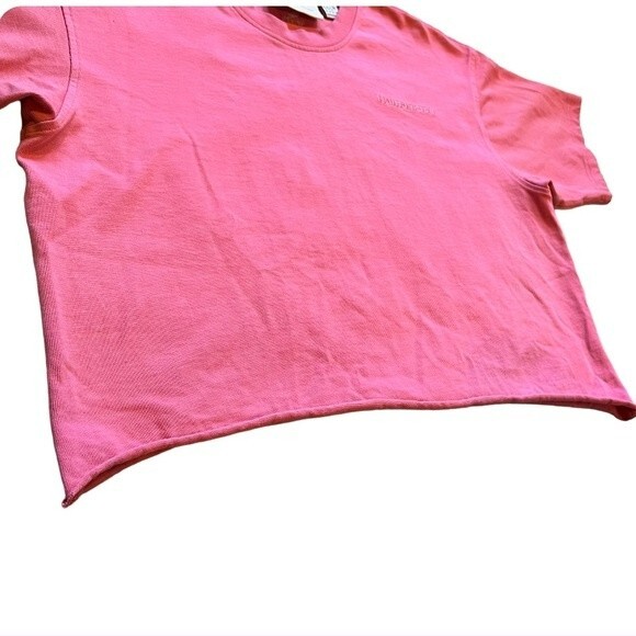 ADIDAS X HUMANRACE PHARRELL WILLIAMS T-SHIRT CROPPED OVERSIZED BARBIE PINK SZ M - Picture 12 of 16